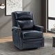 preview thumbnail 15 of 88, Echidna 29.6" Transitional Genuine Leather Swivel Rocker Nursery Chair with Nailhead Trim by HULALA HOME NAVY