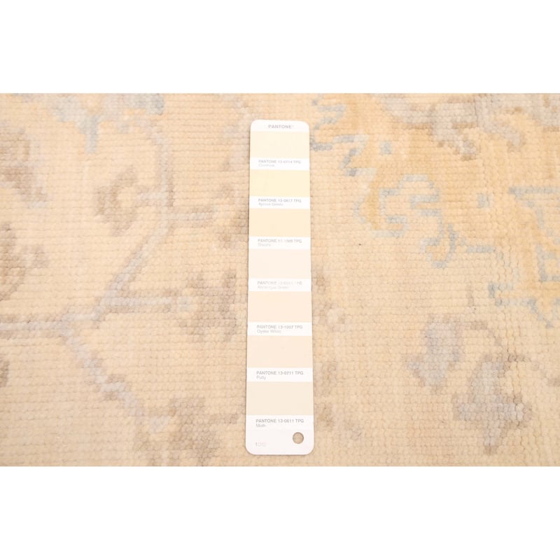 ECARPETGALLERY Hand-knotted Modern Oushak Light Khaki Wool Rug - 8'2 x 10'0