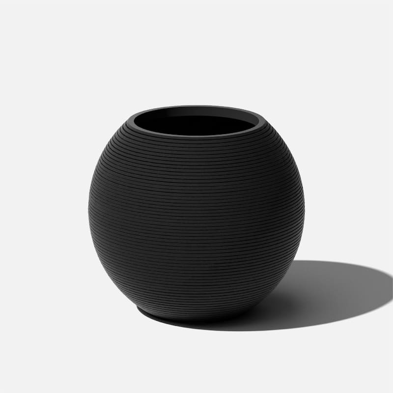 Veradek Strata Series Sphere 18'' Planter - 18 inch - Black