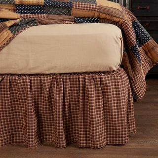 CUMBERLAND Queen Bed Skirt Red/Black Plaid Rustic Primitive Cabin Lodge Country 