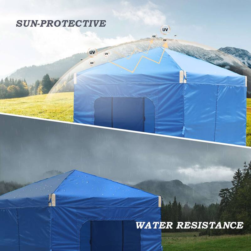 Aoodor 12'x12'Pop Up Canopy Tent with Removable Mesh Window Sidewalls, Portable Instant Shade Canopy with Roller Bag