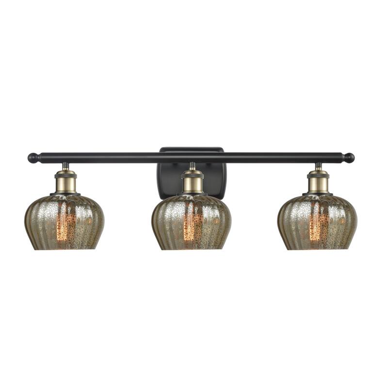 Innovations Lighting Fenton 3 Light 26" Wide Bathroom Vanity Light - Black Antique Brass / Mercury