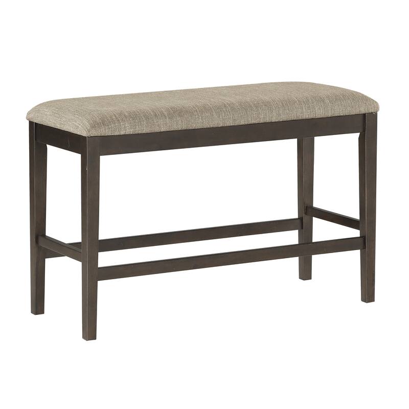 Counter Height Bench 1pc Fabric Upholstered