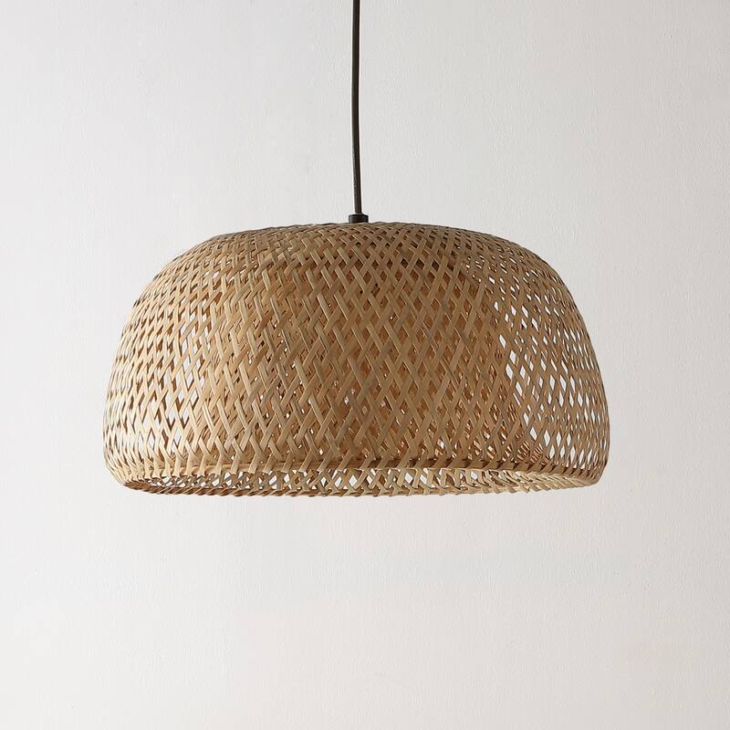 Lucas 1-Light Farmhouse Coastal 180" Cord Plug-In or Hardwired LED Pendant, by JONATHAN Y