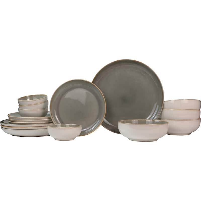 Resona Moss 16-Piece Green Dinnerware Set
