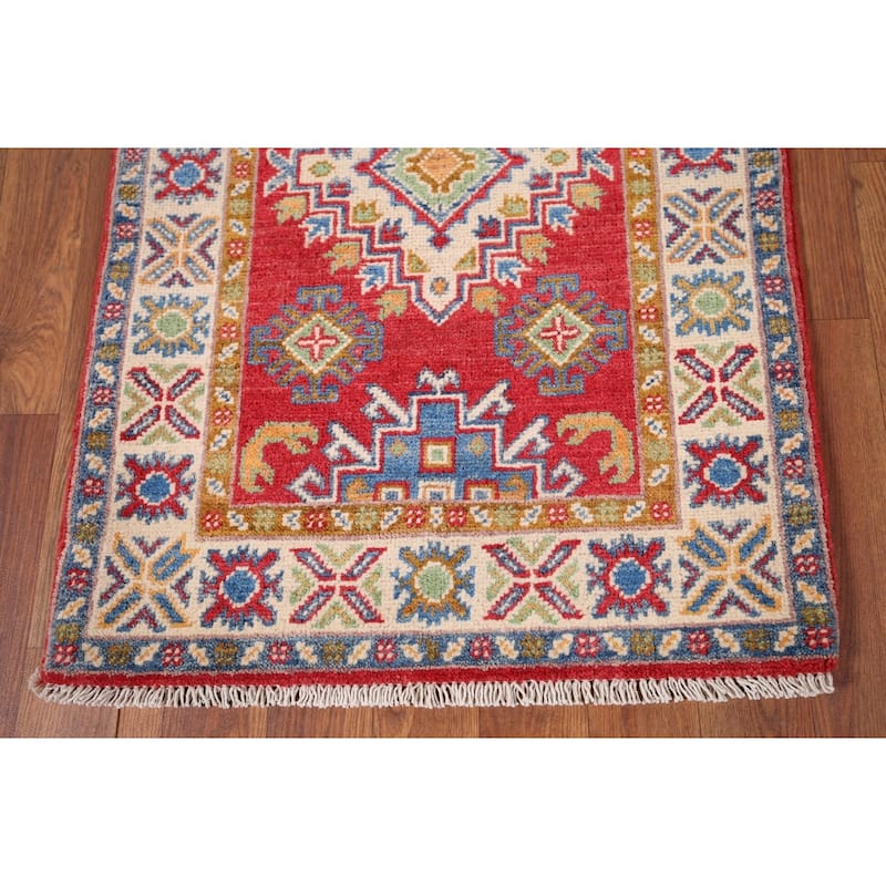 Kazak Oriental Accent Rug Hand-Knotted Traditional Wool Carpet - 2'1" x 3'0"