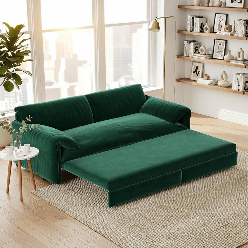 Homy Casa 3-in-1 Convertible Sofa Bed Queen Size Futon with Storage, Living Room, Bedroom, Christmas Gift