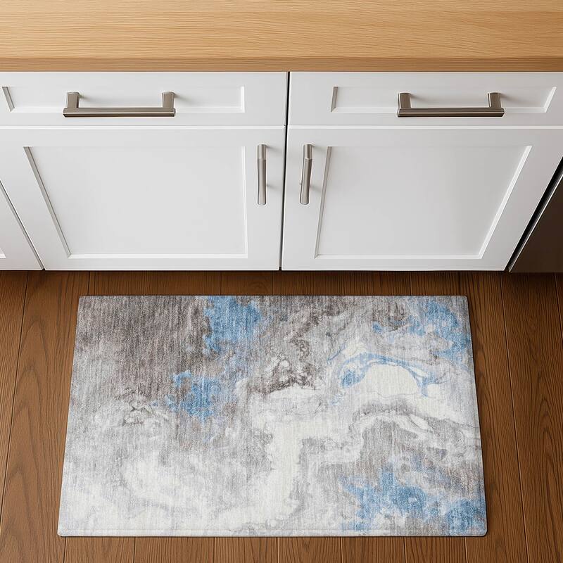 Premium Washable Super Soft Abstract Contemporary Mayfield Rug - 1'8" x 2'6" - Taupe