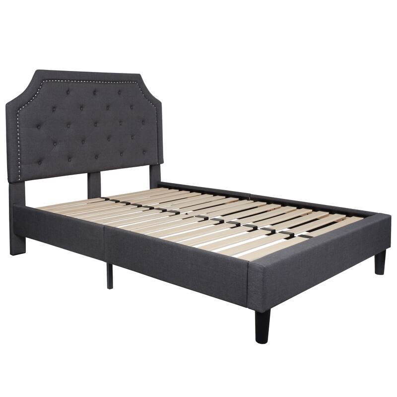 Arched Tufted Upholstered Platform Bed