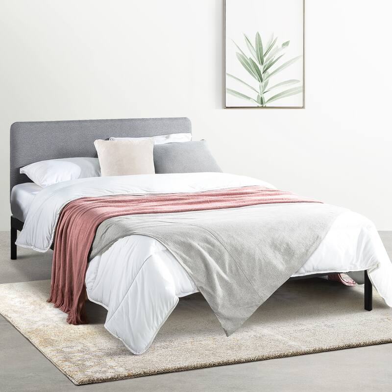 KERT Upholstered Metal Platform Bed by Crown Comfort