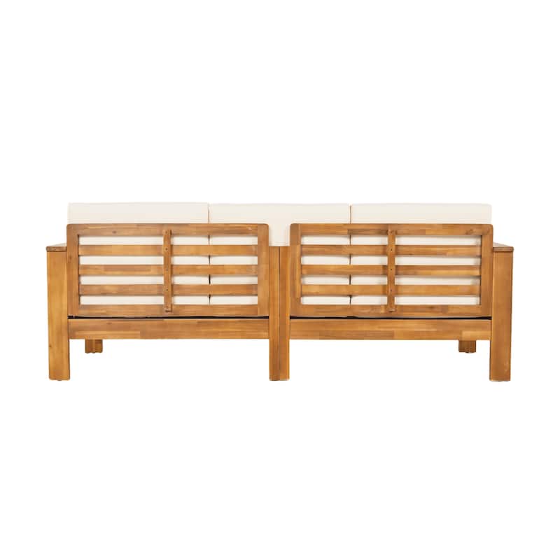 Christopher Knight Home - 3-Piece Acacia Wood Sofa Set with Ottoman and Coffee Table