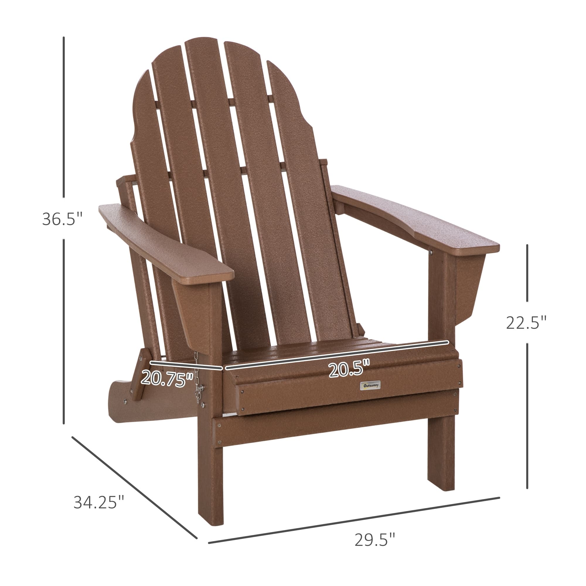 Weather Resistant Adirondack Chair Portable High Backrest Faux Wood