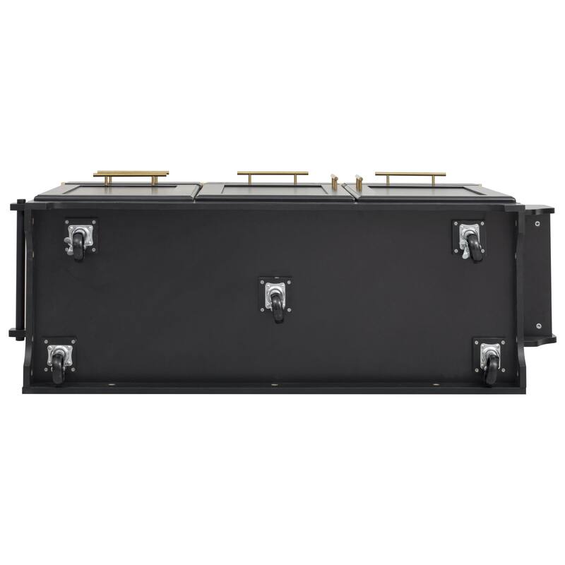 59.3" Rolling Kitchen Island with Storage 2 Pull Out Cabinet Organizers & Rubber Wood Drop Leaf,Trash Can Storage,Power Outlet