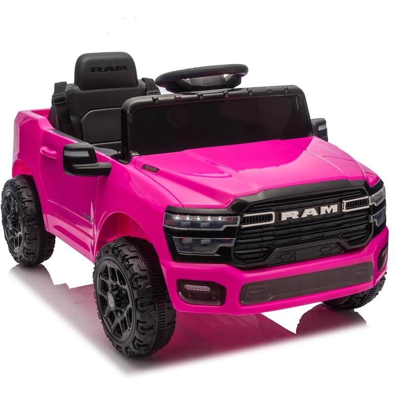 Stylish Kids Ride-On Truck with Remote Control, Pink Ride-On Car with Bluetooth Music & LED Headlights
