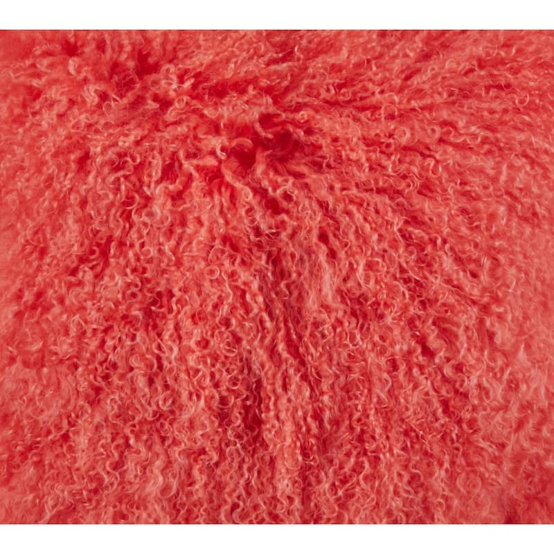 Wool Mongolian Lamb Fur Decorative Throw Pillow