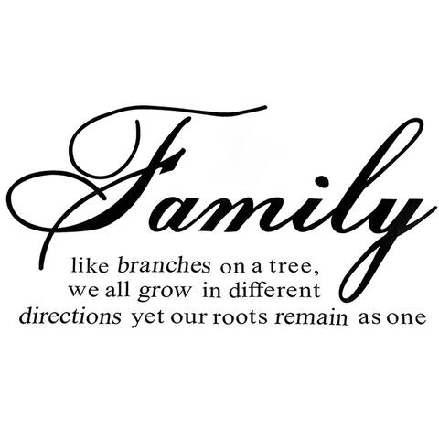Family Like Branch Quote Wall Sticker Removable PVC Art Decals Decor - Black - 17.7" x 9.8"(L*W)
