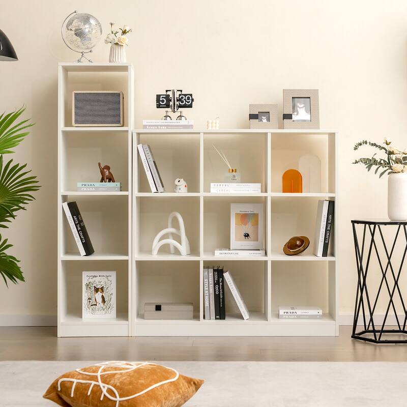 Gymax 5-Tier Bookshelf Corner Bookcase Storage Display Organizer w/ 4