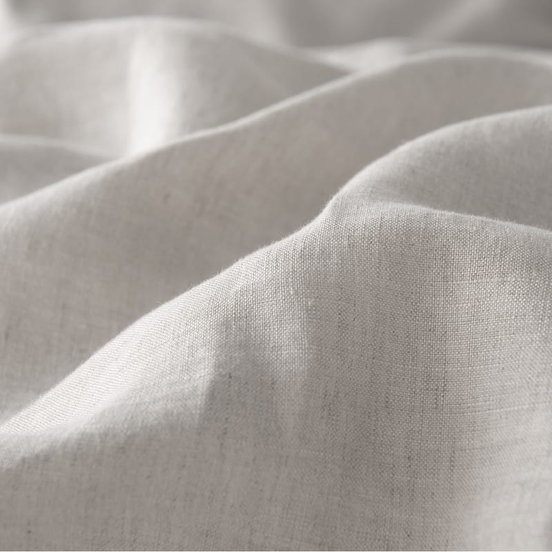 WHOLINENS Stone Washed French Linen Duvet Set 3Pcs Coconut Shell Button Closure