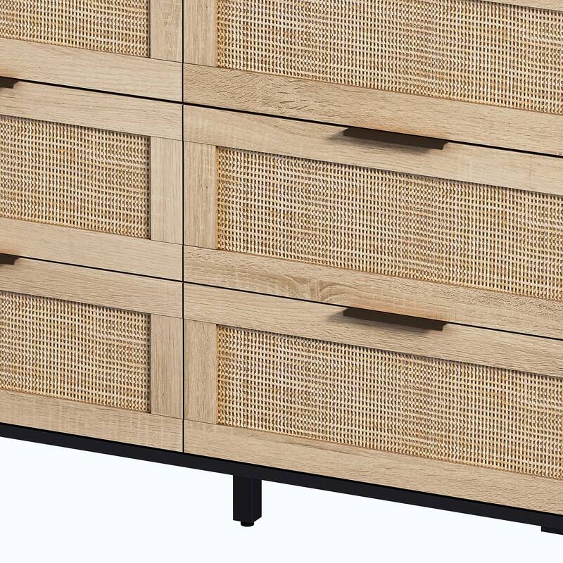 Simple 6 drawers Rattan dresser Rattan Drawer,Bedroom,Living Room