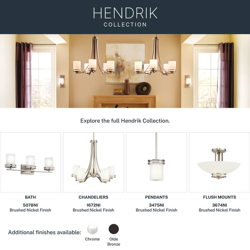 Kichler Lighting Hendrik Collection 5-light Brushed Nickel Bath/Vanity Light