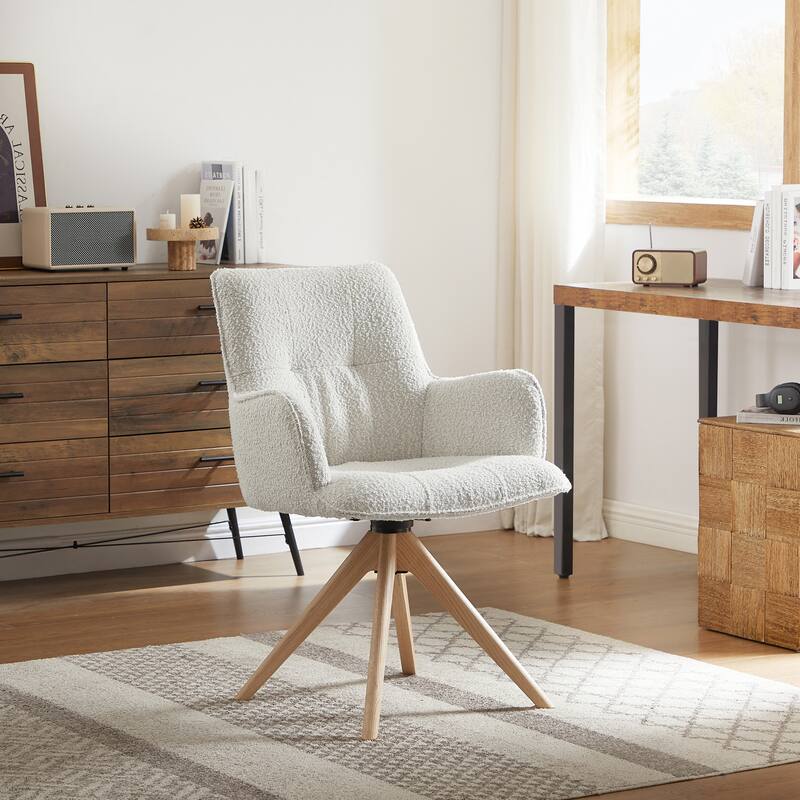 Art Leon Swivel Wood Accent Arm Chair