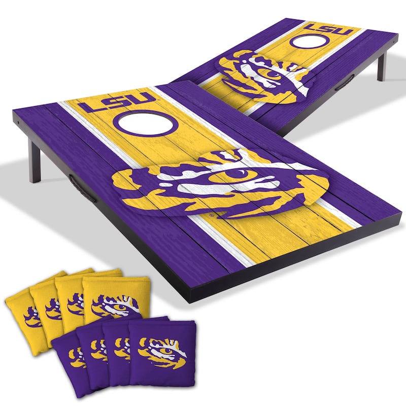 LSU Tigers NCAA Compact 2x3 Tailgate Cornhole Board Set - Include Carrying Case