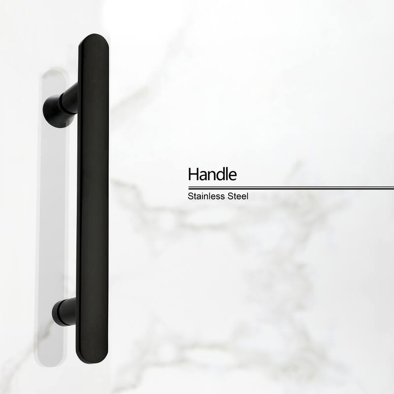 FELYL 48" W × 72" H Single Sliding Framed Shower Door with Heat Soaking Process and Protective Coating Clear Glass