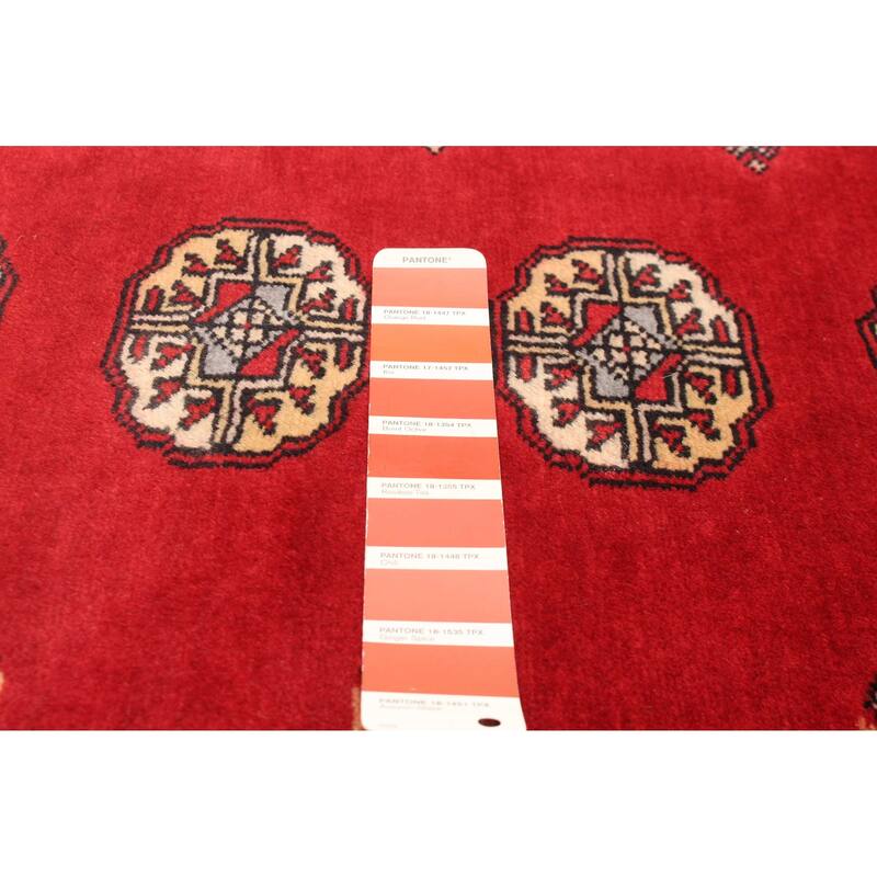 ECARPETGALLERY Hand-knotted Finest Peshawar Bokhara Red Wool Rug - 2'8 x 9'11