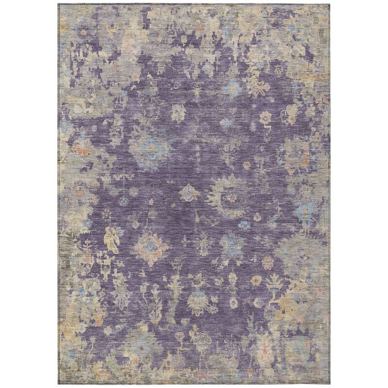 Machine Washable Indoor/ Outdoor Vintage Traditional Chantille Rug