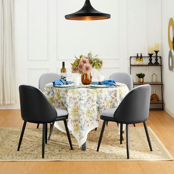 Glitzhome Set of 2/4/6 Mid-Century Modern Faux Leather Accent