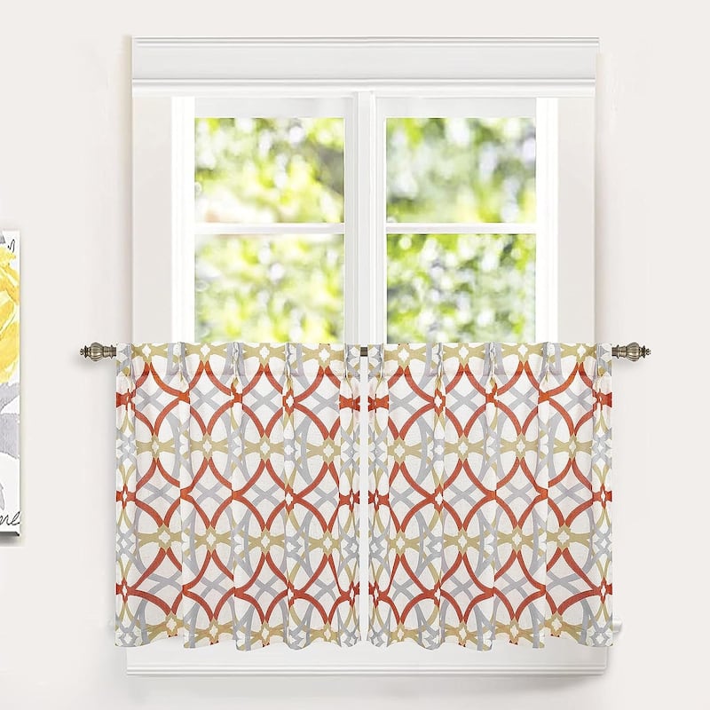 DriftAway Pinch Pleat Kitchen Curtains Linen Textured 30×36