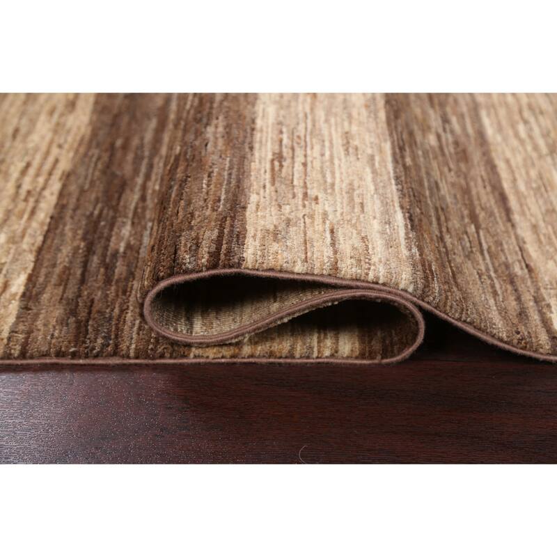 Striped Gabbeh Kashkoli Wool Area Rug Hand-knotted Contemporary Carpet - 2'9" x 4'2"