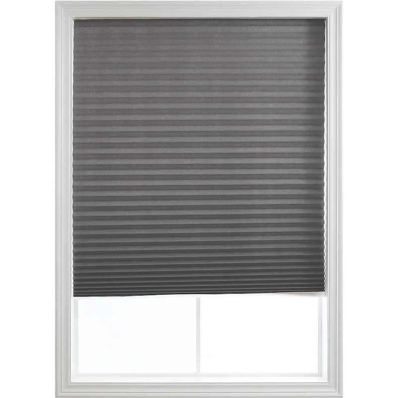 Cut-at-Home Cordless 100% Blackout Cellular Fabric Pleated Window Shade Pull-Down Blind for Home - 36x72-4P - Grey
