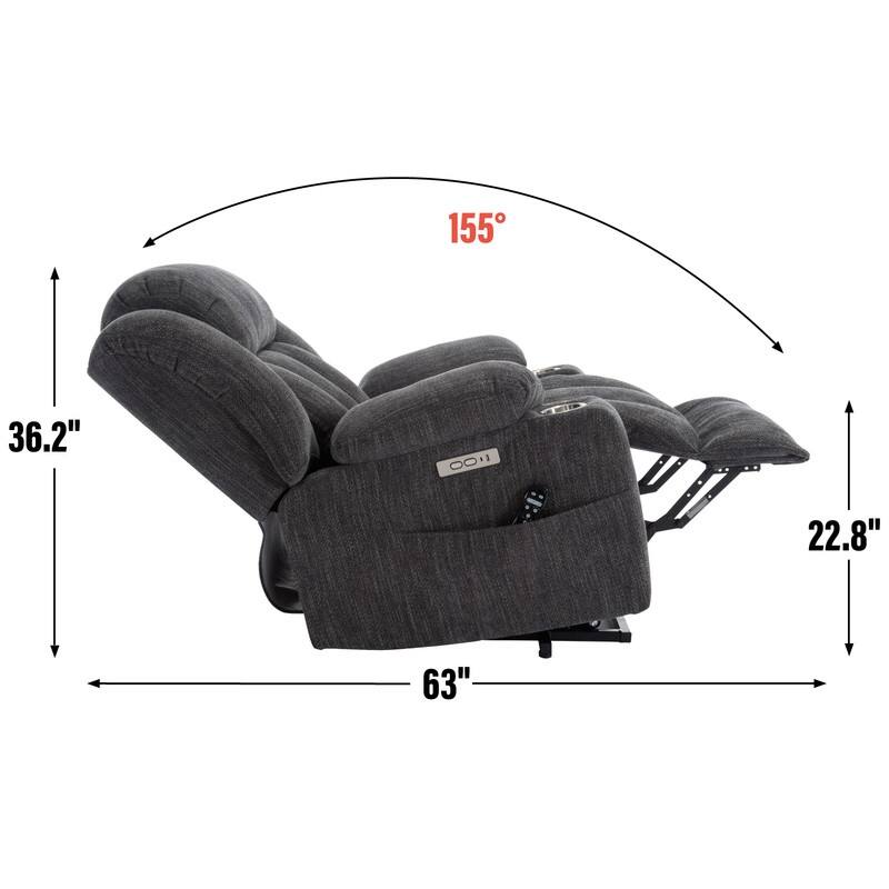 Power Lift Recliner Chair, 350 LBS Capacity, 8-Point Massage & Heat, USB Ports
