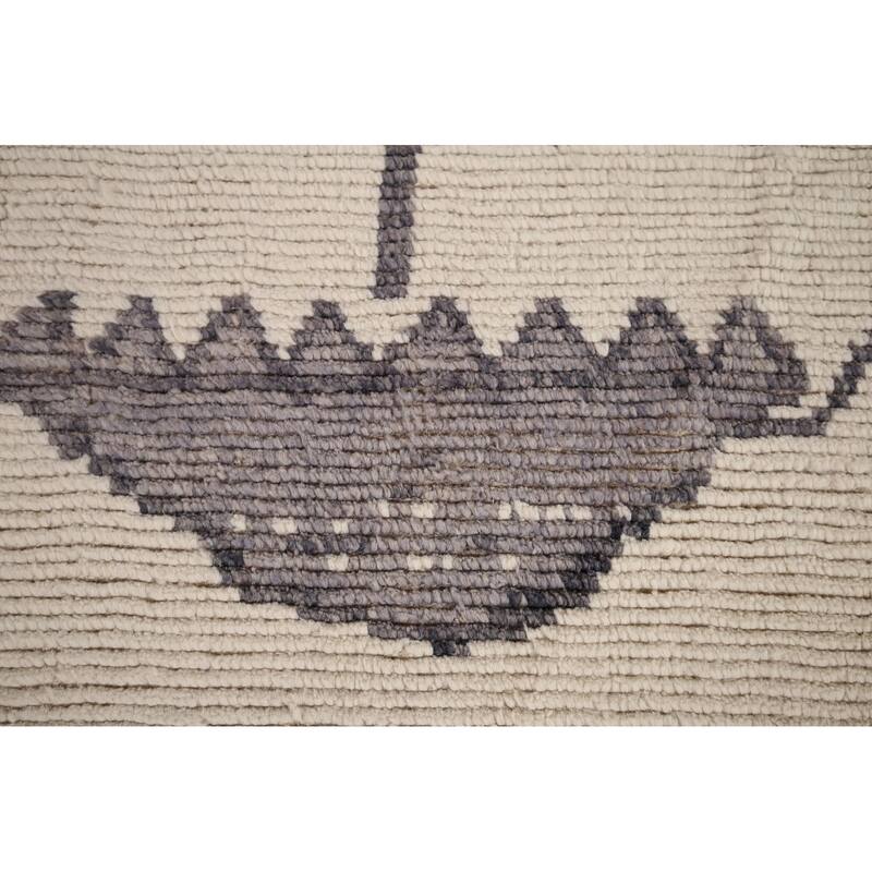 All-Over Abstract Moroccan Palace Size Area Rug Handmade Wool Carpet - 12'2"x 15'5"