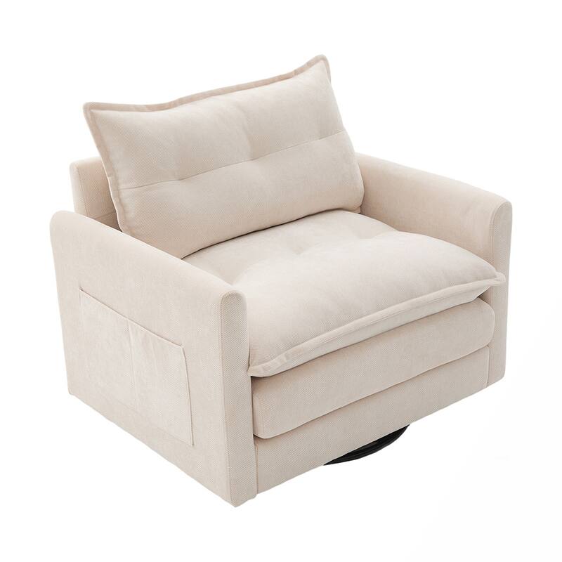Chenille Swivel Accent ArmChair