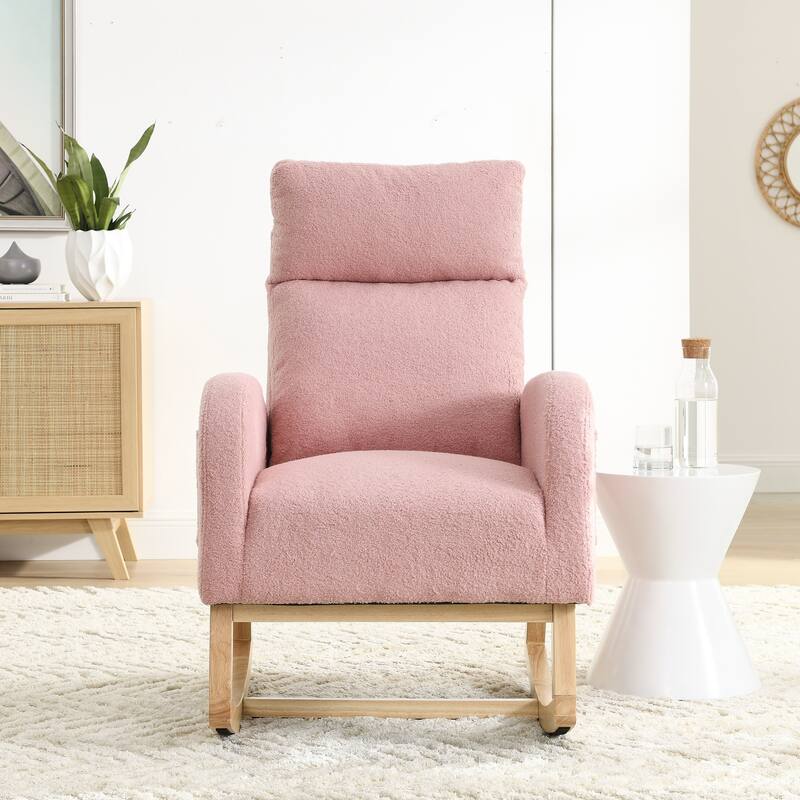 27.6"W Modern Accent High Backrest Living Room Lounge Arm Rocking Chair