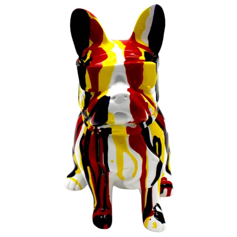 Interior Illusions Plus Red & Yellow Graffiti Dog with Glasses - 8" tall