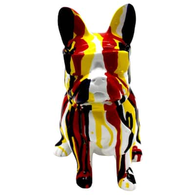 Interior Illusions Plus Red & Yellow Graffiti Dog with Glasses - 8" tall