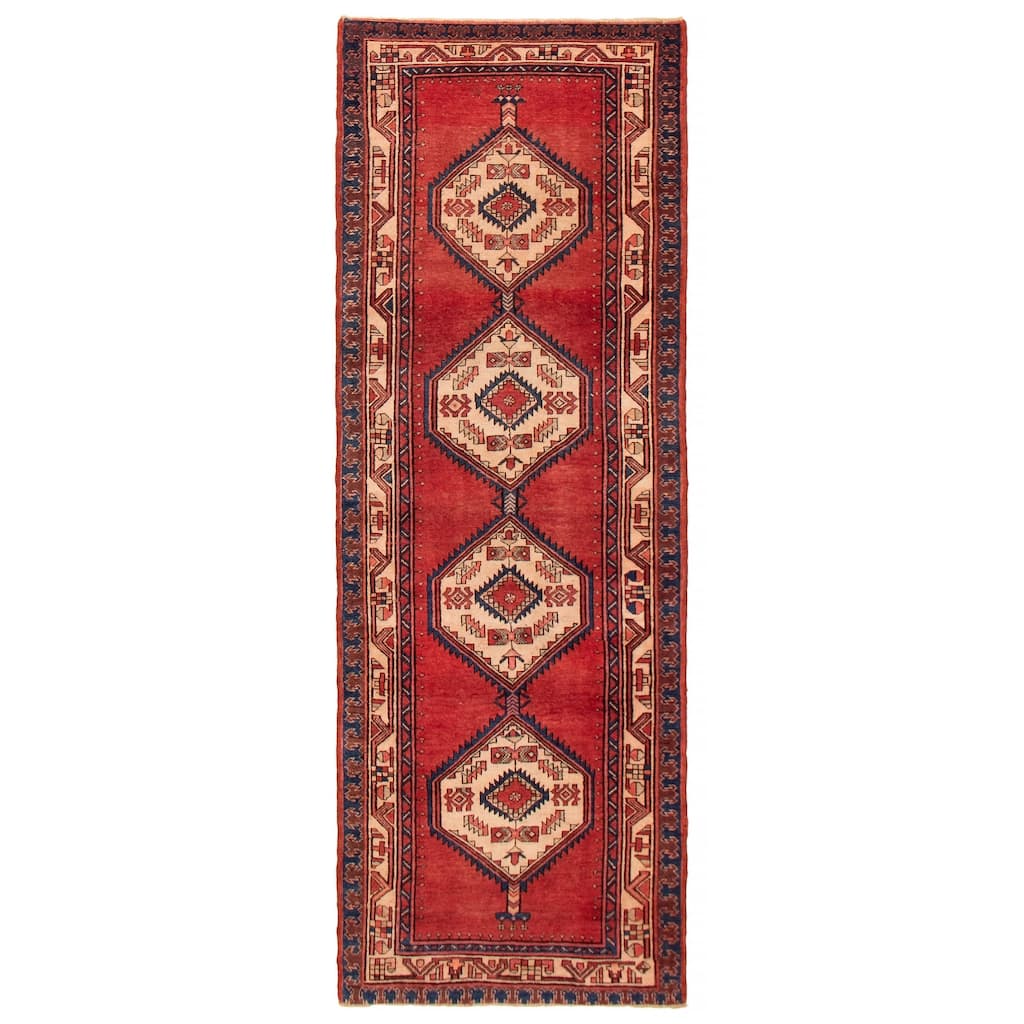 ECARPETGALLERY Hand-knotted Anadol Red Wool Rug - 3'8 x 10'5