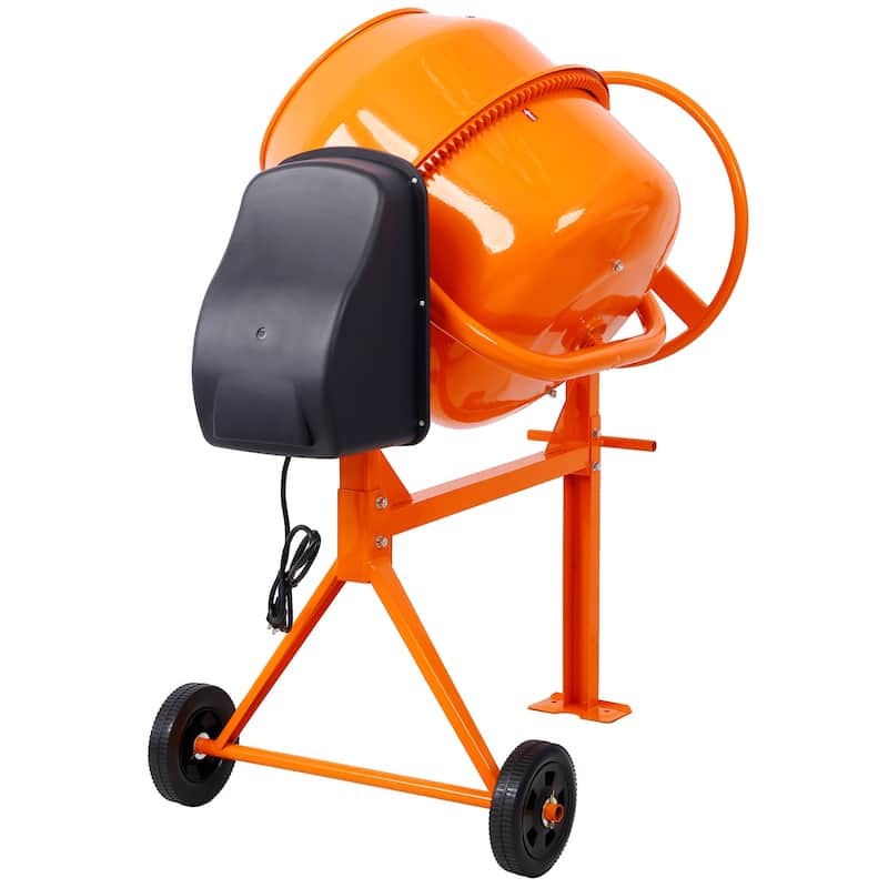 Cement Mixer,5 Cu. Ft Electric Concrete Mixer Machine, 650W AC Motor Portable Power Cement Mixers for Mortar, Stucco and Fodder