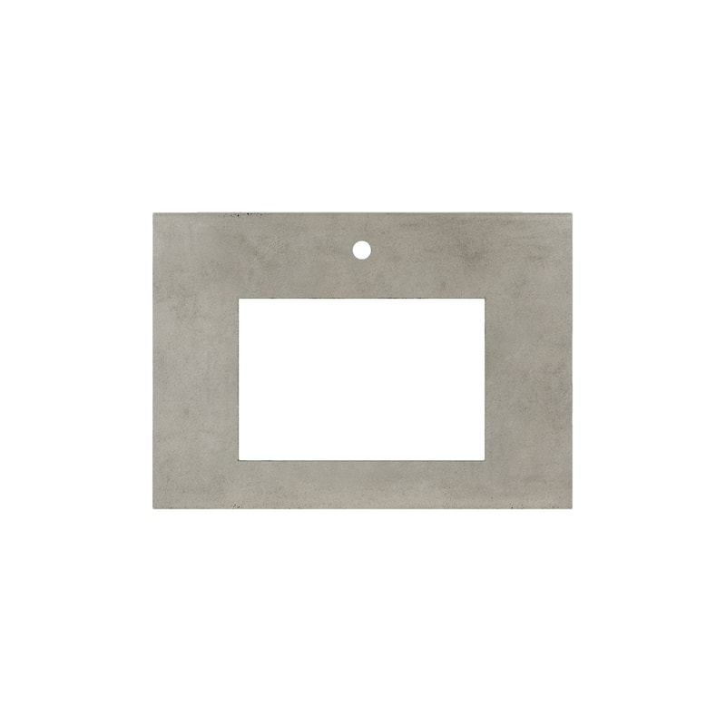 NativeStone Concrete Vanity Top - Rectangle Sink Cutout with Single Faucet Hole (Top Only) - 30.5" - Ash