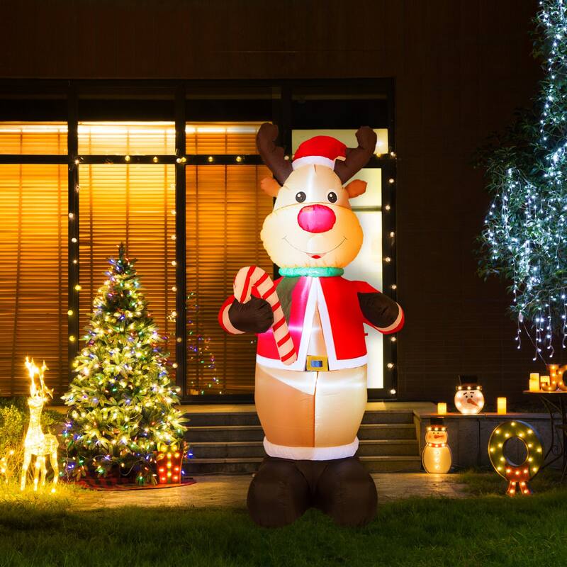 Glitzhome 8 ft Christmas Lighted Inflatable Decor