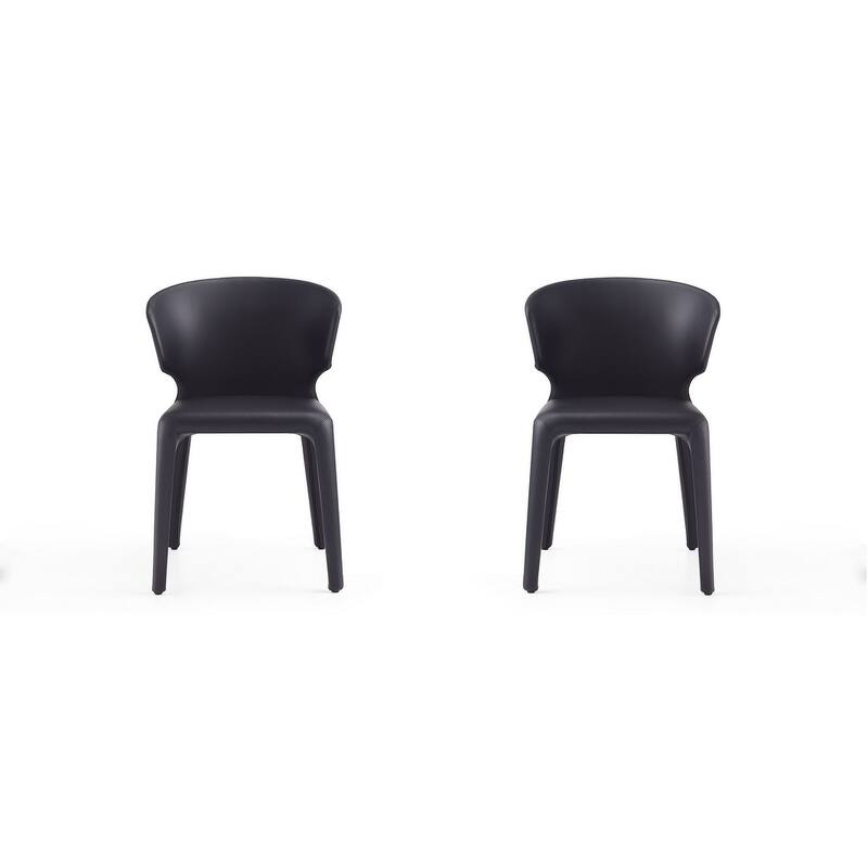 Conrad Cream Faux Leather Dining Chair (Set of 2) - Black