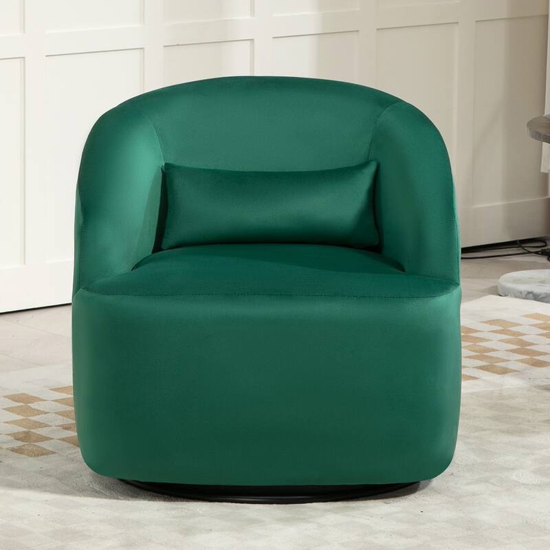 US Pride Furniture Accent Chair with Barrel-shaped Design and 360 Degree Swivel Feature
