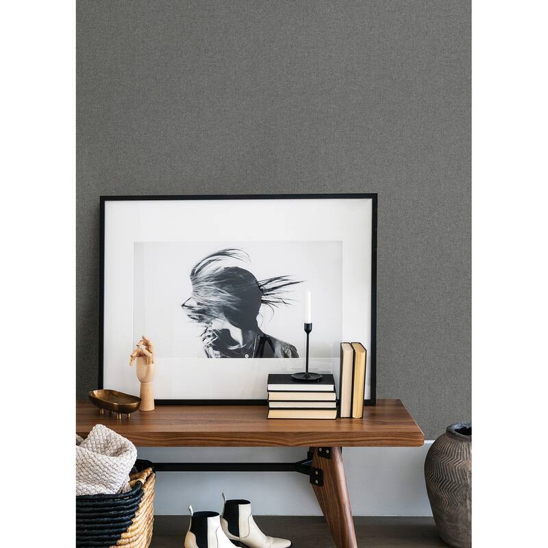 A-Street Prints Jia Light Grey Wool Wallpaper