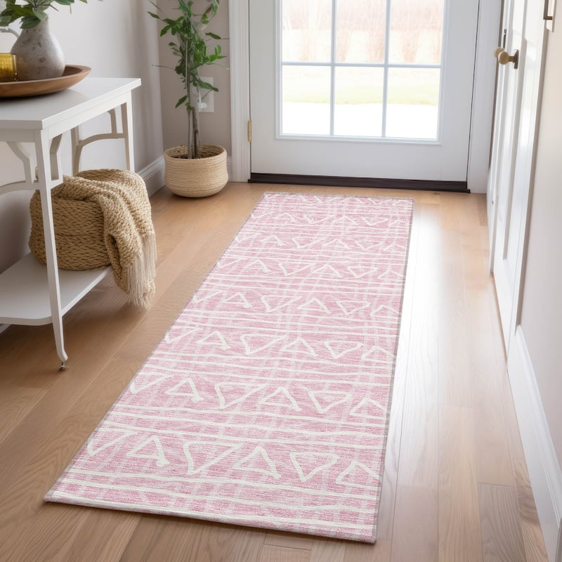 Machine Washable Indoor/ Outdoor Chantille Boho Morrocan Rug