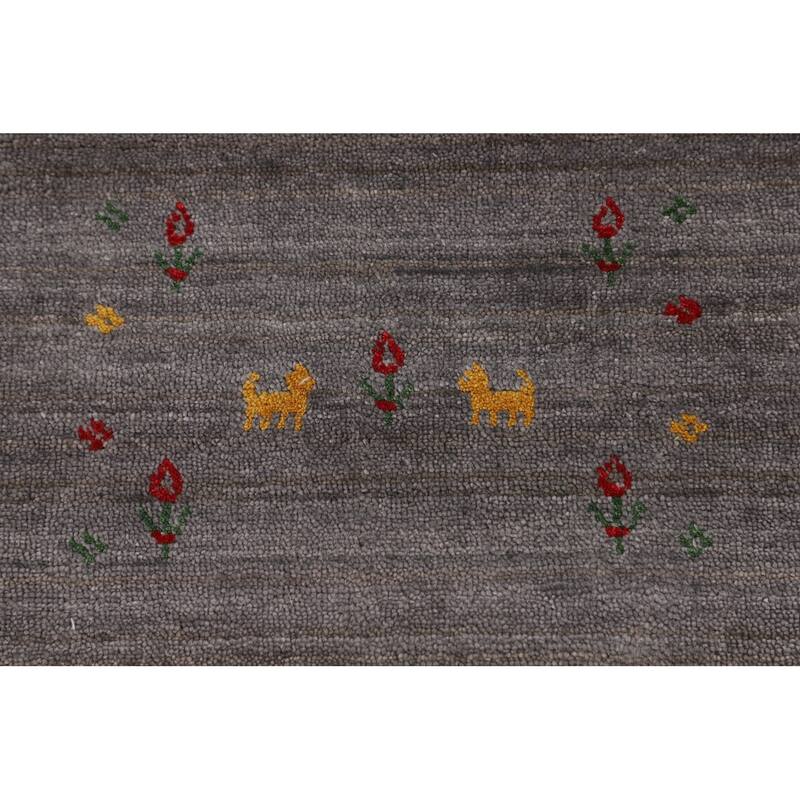 Gabbeh Oriental Square Area Rug Handmade Wool Carpet - 7'9" x 7'9"