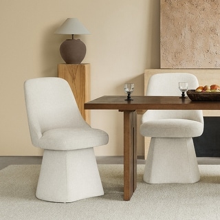 Anna Upholstered Swivel Armless Dining Chair for Kitchen Living Room