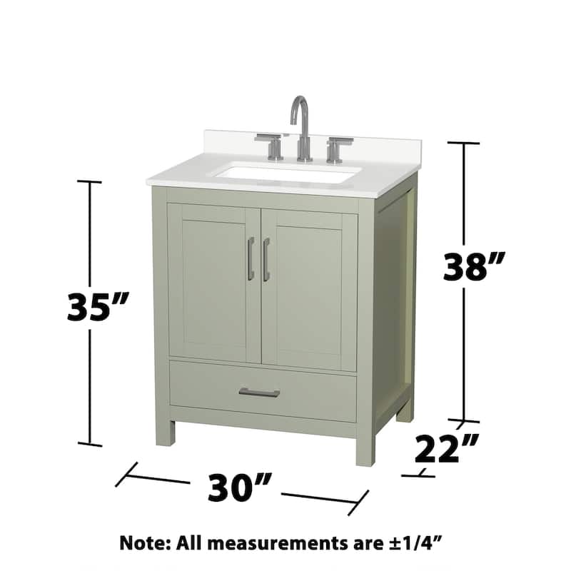 Wyndham Collection WCS141430S-QTZ-US3M24 Sheffield 30" Free Standing